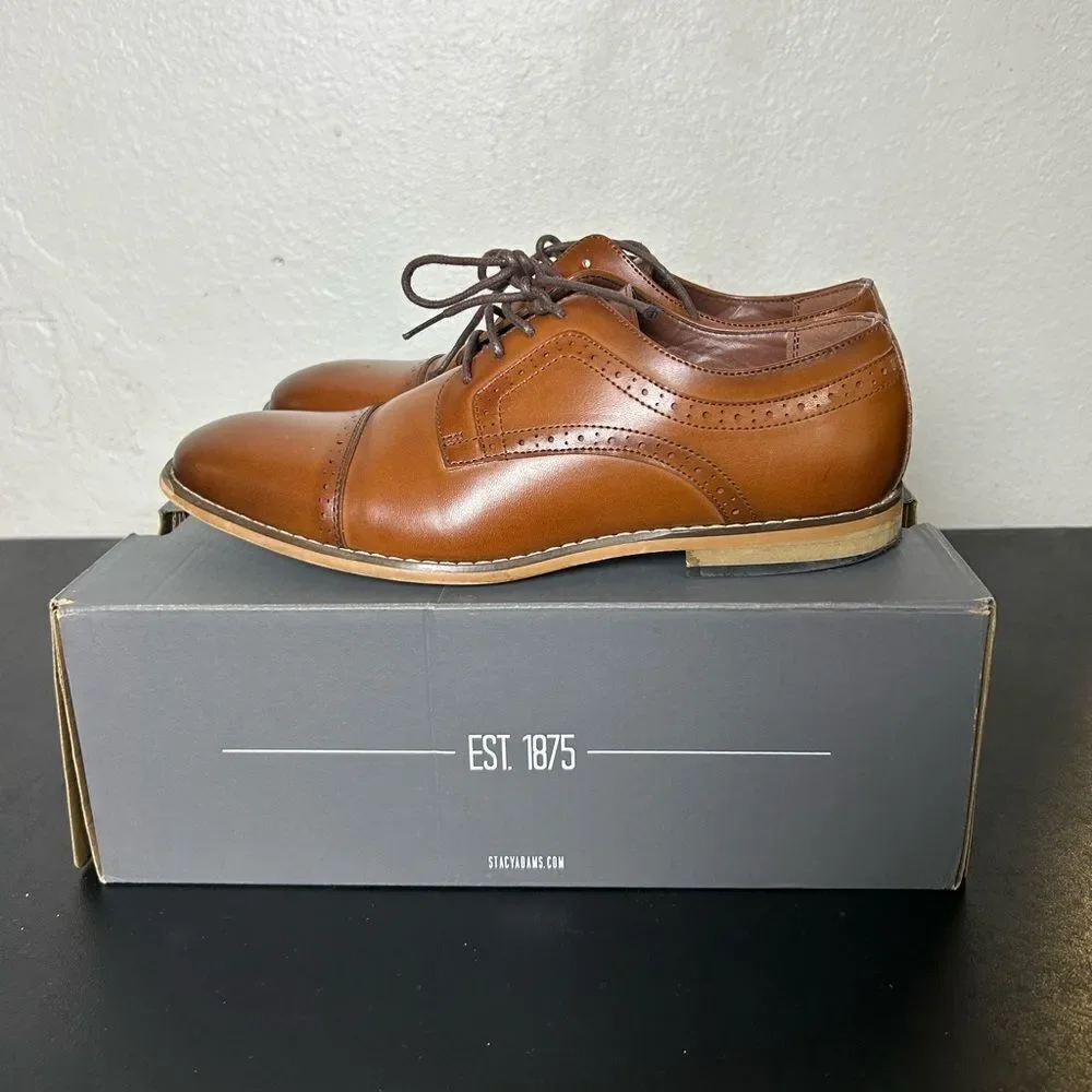 Stacy Adams Cognac Leather Shoes Boys Size 6